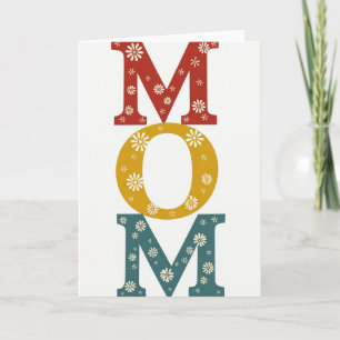Cartão de Arte com Carta para a Mamãe Floral