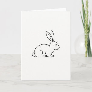 Cartão de Arte com Contorno de Coelho