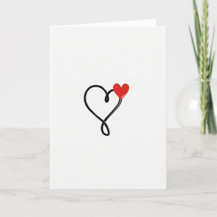 Cartão de Arte com Coração de Amor Vermelho