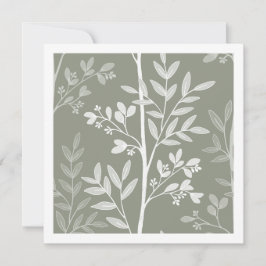 Cartão de Arte com Listra Floral Verde Oliva Delic