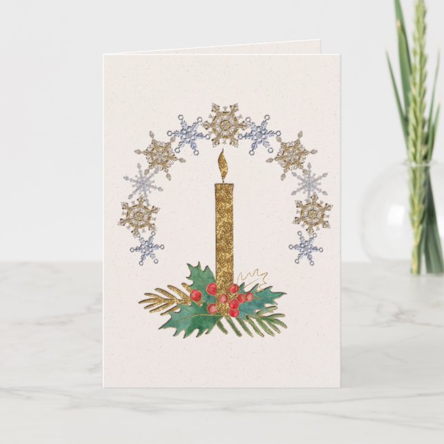 Cartão de Arte com Luz de Velas de Natal (Frente)