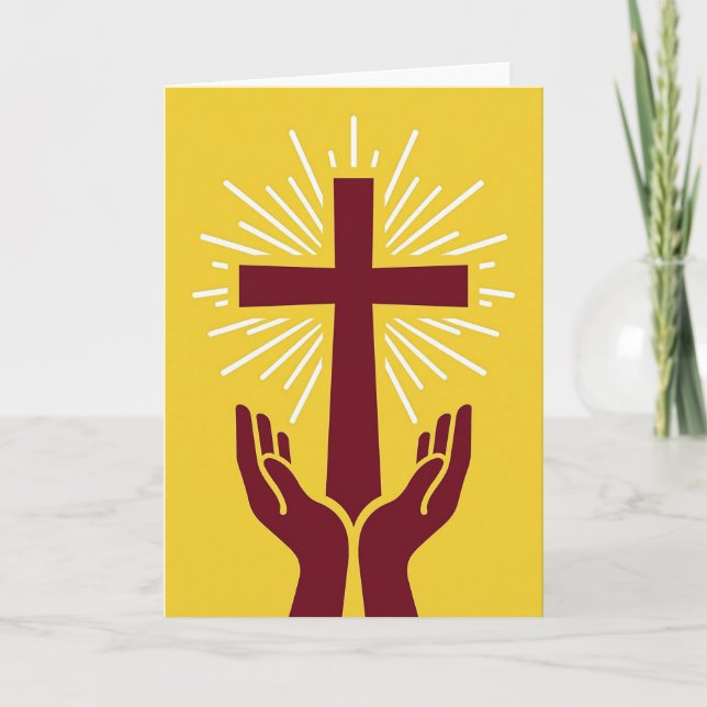 Cartão de Arte Cruz de Luz Sagrada (Frente)