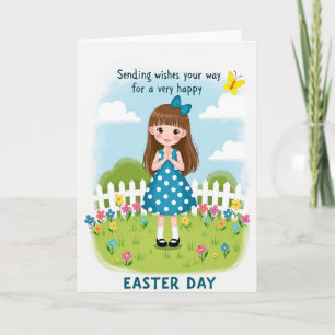 Cartão de Arte da Menina da Alegria da Primavera