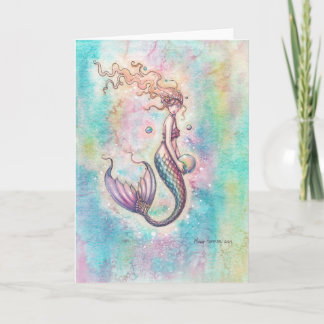 Cartão de Arte da Sereia Arco-Íris por Molly Harri
