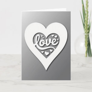 Cartão de Arte de Amor com Coração Branco