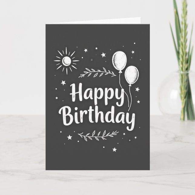 Cartão de Arte de Aniversário Slate Doce (Frente)