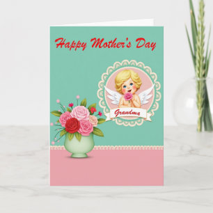 Cartão de Arte de Anjo do Dia das Mães Cherubico