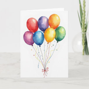 Cartão de Arte de Balão de Aniversário