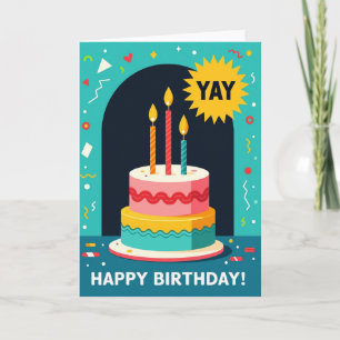 Cartão de Arte de Bolo de Aniversário