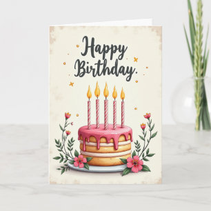 Cartão de Arte de Bolo de Celebração