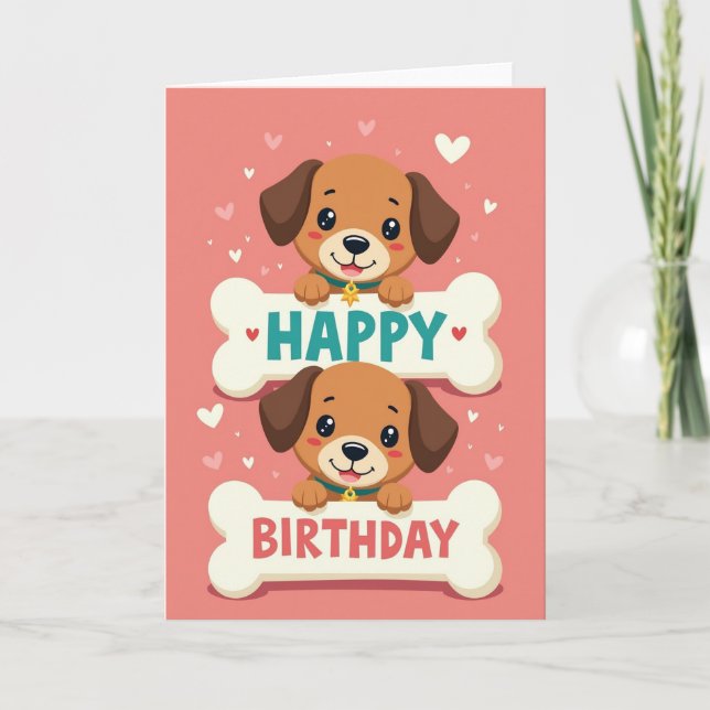 Cartão de Arte de Cachorrinho Fofo (Frente)