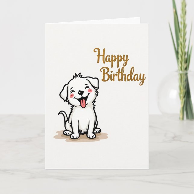 Cartão de Arte de Cachorro Caprichoso (Frente)
