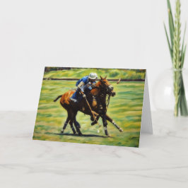 Cartão de Arte de Cavalo de Polo Ação Polo