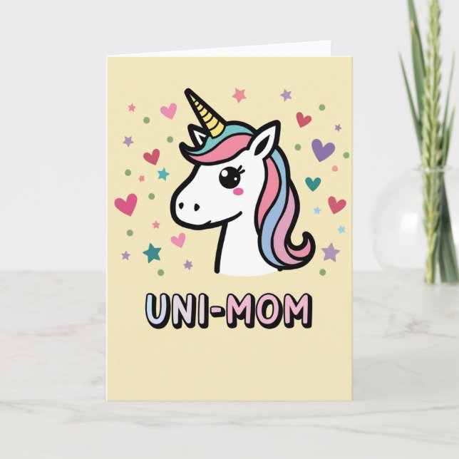 Cartão de Arte de Celebração da Mamãe Uni (Frente)