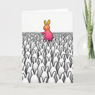 Cartão de Arte de Coelho Único