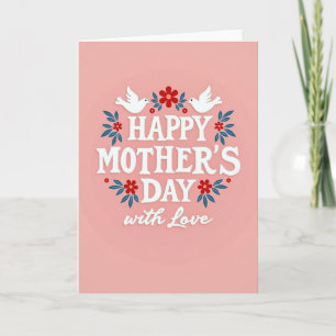 Cartão de Arte de Coroa de Amor do Dia das Mães