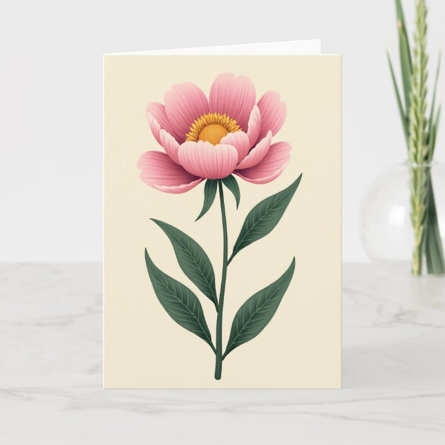 Cartão de Arte de Flor de Blossomo Rosa (Frente)