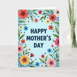 Cartão de Arte de Flores do Dia das Mães