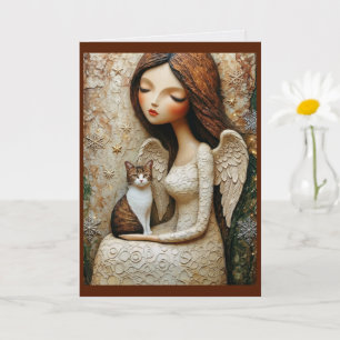 Cartão de Arte de Gata de Natal Caprichosa e Donze
