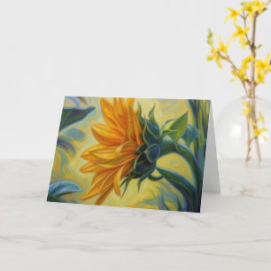 Cartão de Arte de Girassol Estilo Fantasia Impress