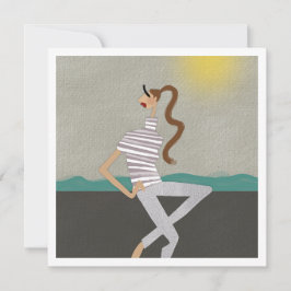 Cartão de Arte de Ilustração de Moda de Férias Gre
