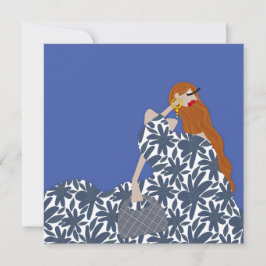 Cartão de Arte de Ilustração de Moda de Festa no J