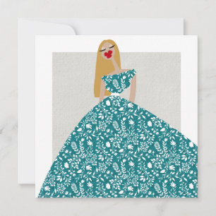 Cartão de Arte de Ilustração de Moda Glam com Vest