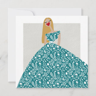Cartão de Arte de Ilustração de Moda Glam com Vest