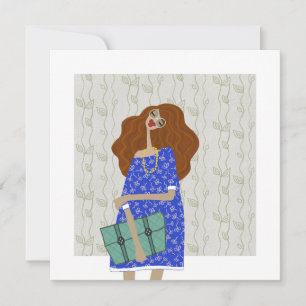 Cartão de Arte de Ilustração de Moda Trendy Fashio