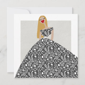Cartão de Arte de Ilustração de Moda Ultra Feminin
