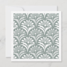 Cartão de Arte de Leque Floral Elegante em Verde S