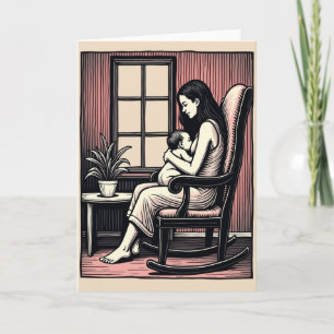 Cartão de Arte de Mãe e Bebê Amoroso