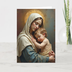 Cartão de Arte de Mãe e Filho Amorosos