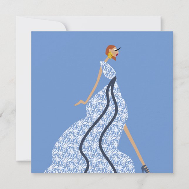 Cartão de Arte de Moda Glam Blue Rhythm Muse (Frente)