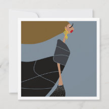 Cartão de Arte de Moda Glam de Estilo Moderno Miss