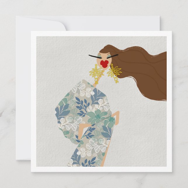 Cartão de Arte de Moda Glam Glamurosa (Frente)