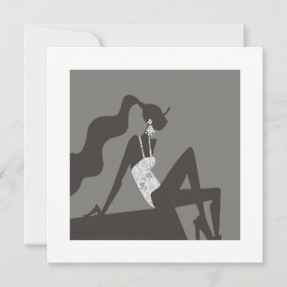 Cartão de Arte de Moda Glam para Festa de Piscina