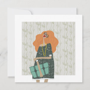 Cartão de Arte de Moda Glamouroso de Verão Moderno