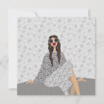 Cartão de Arte de Moda Muse Padrão Marfim
