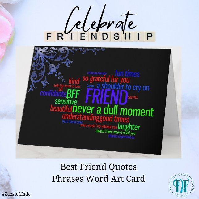 Cartão de Arte de Palavras de Maiores Citações (Best Friend Quotes Phrases Word Art Card)