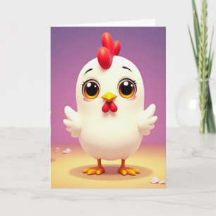Cartão de Arte de Pássaro Branco Fofo