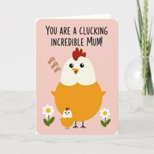 Cartão de Arte de Pássaro Mãe Clucking