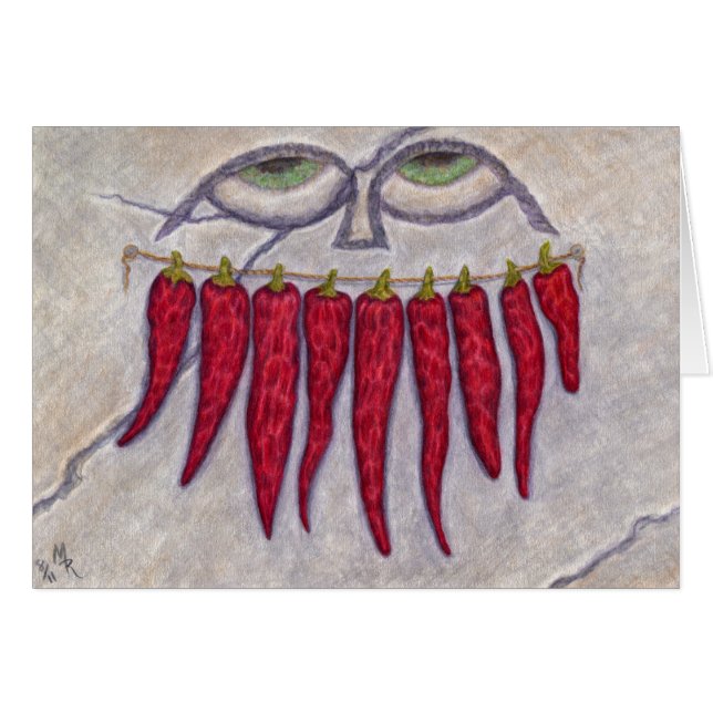 Cartão de Arte de Sorriso de Pepper Seco (Frente Horizontal)