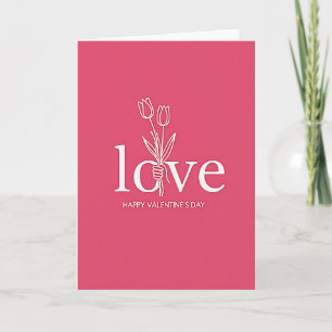 Cartão de Arte de Tulipa Amor Fúcsia