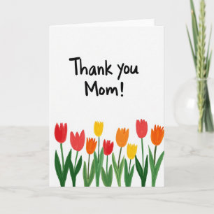 Cartão de Arte de Tulipa Obrigada Mamãe