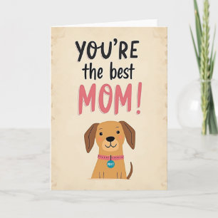 Cartão de Arte do Cachorro da Melhor Mãe Querida