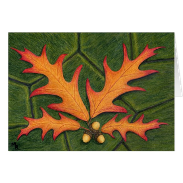 Cartão de Arte do Cluster Oak Leaf (Frente horizontal)