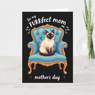 Cartão de Arte do Dia das Mães com Gato Azul Celes