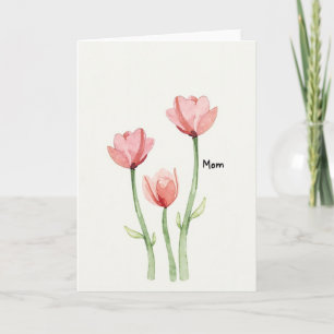 Cartão de Arte do Dia das Mães Coral Rose