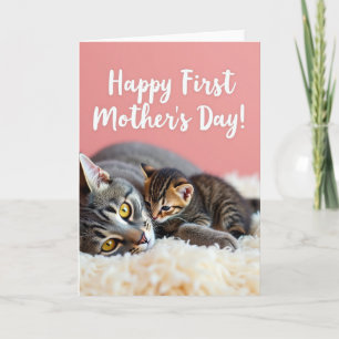 Cartão de Arte do Dia das Mães da Gata Malhada